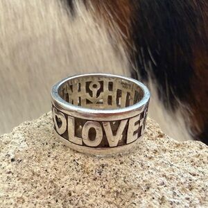 ❤️Vintage Faith Hope Love Symbol Ring Sterling Silver Signed “Avery 925” Sz 6.25